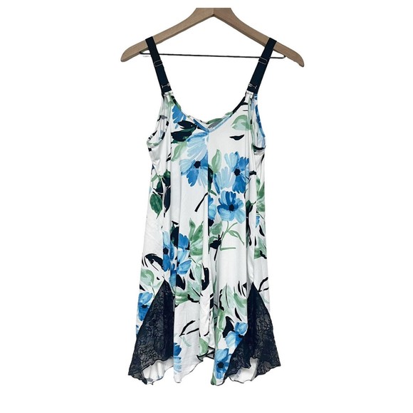 Apt. 9 Intimates Floral Chemise Womens Size Small Sleeveless Nightgown Lace Trim - Picture 2 of 4